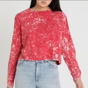 Cheap Monday Red and White Blood Shed Round Neck Long Sleeve Sweatshirt